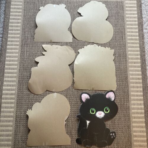 Lot 6 Vintage Halloween DieCut Out Decorations Witch Scarecrow Pumpkin Black Cat - Picture 8 of 12