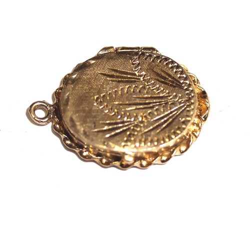 Medallón colgante con dije de diseño de lujo de oro amarillo de 14k 3,2 g damas - Imagen 8 de 15