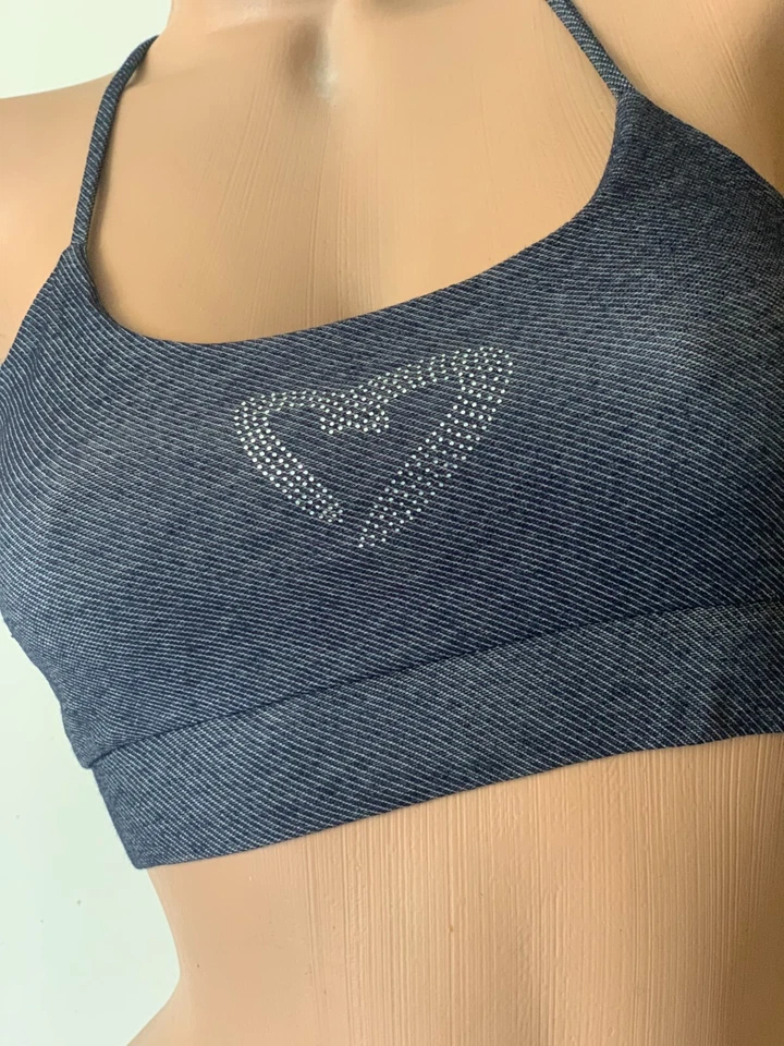 Zumba Sujetador Azul Top Fitness Gimnasio Entrenamiento Deportes Crop Dance Pequeño - XLARGE Foto 2 de 4