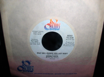 Ronnie Mack: What Did I Promise Her Last Night vinyl 45~Mono/Stereo Promo NM