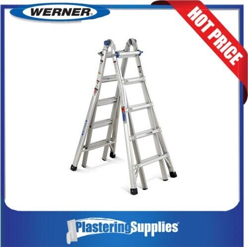 Werner Ladder 1.5m-2.7m Aluminium Telescoping Multi Purpose 135Kg MT-22AZ - Picture 1 of 9