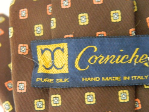 Herren Seidenkrawatte von Corniche handgefertigt 100% Seide Vintage - Bild 4 von 6