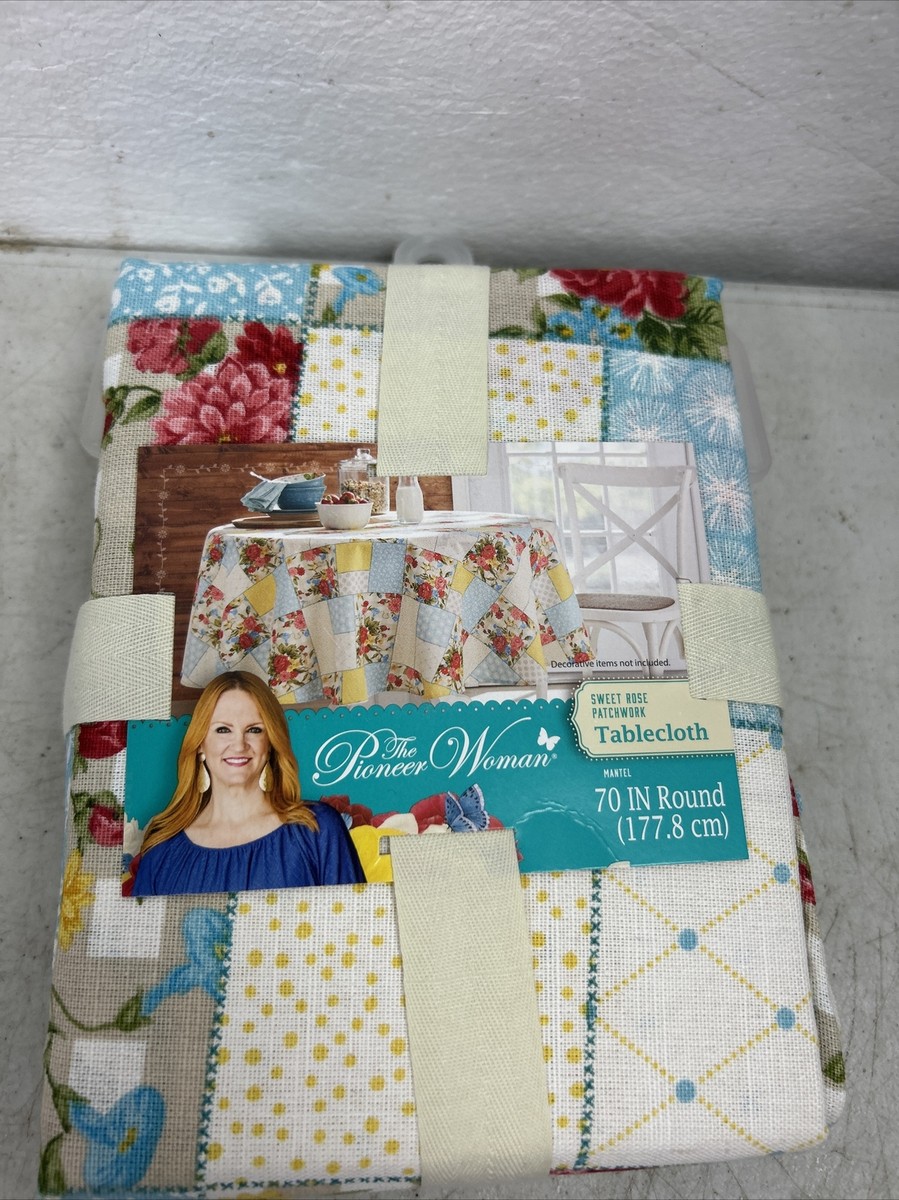 Pioneer Woman Sweet Rose Floral Fabric Tablecloth 70