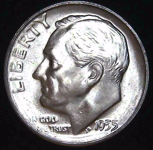 1955-S 10C Roosevelt Dime BU 90% Silver 26owt0117-2