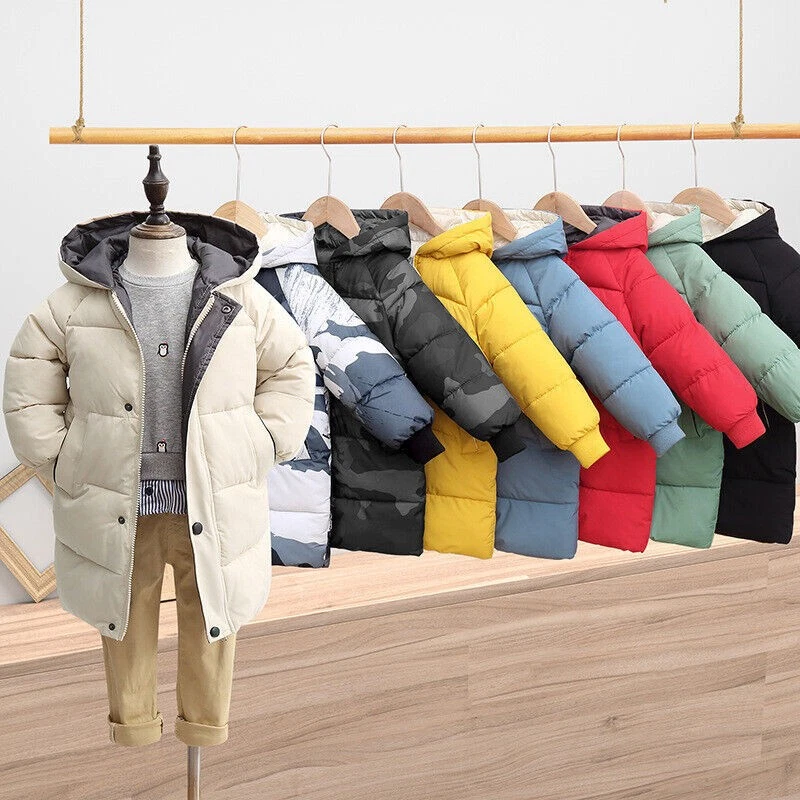 NEW BOYS COATS KIDS BACK TO SCHOOL FUR HOODED PARKA JACKET WINTER WARM COAT SIZE - Image 3 of 4
