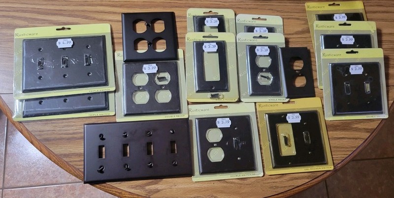 Lot Of 16 Brand New RUSTICWARE Switch And Recep Covers,Dark Brown Metal. **READ*