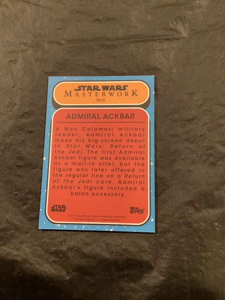 2021 Topps Star Wars Masterwork - #OTB-20 Admiral Ackbar NM - Image 2 of 2