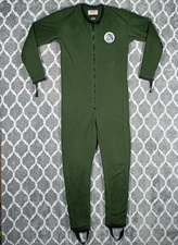 DUI Polartec Diving Drysuit Undergarment Jumpsuit Small Green Fleece Made USA