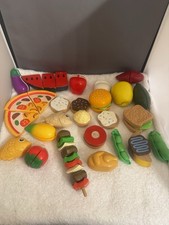 Kitchen Sliceable Fruit Vegetable Food Cutting Or Pull Apart Pretend Toy Lot