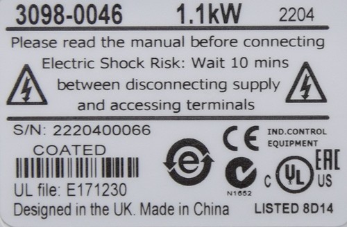 Control Techniques Nidec Unidrive SP0204 3098-0046 1.1kW New - Picture 3 of 4