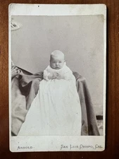 San Luis Obispo California Funny Little Baby Partially Hidden Mother Old Photo