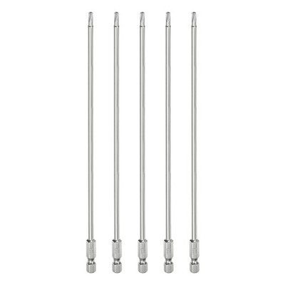 5pcs T15 Security Torx Bit 1/4'' Hex Shank 8'' Long Tamper Resistant Star Bits