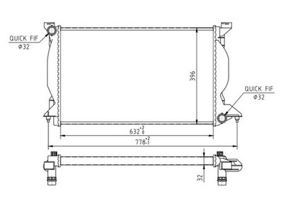 Hart 608 142 radiator, engine cooling for Audi