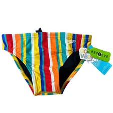 Speedo Mens Eco Endurance Swim Brief Vibe Collection Clean Stripe Multi 30 NWT