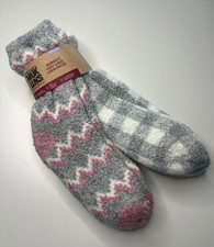New Muk Luks, L/XL, 2 Pair Women's Cozy Lined Cabin Socks