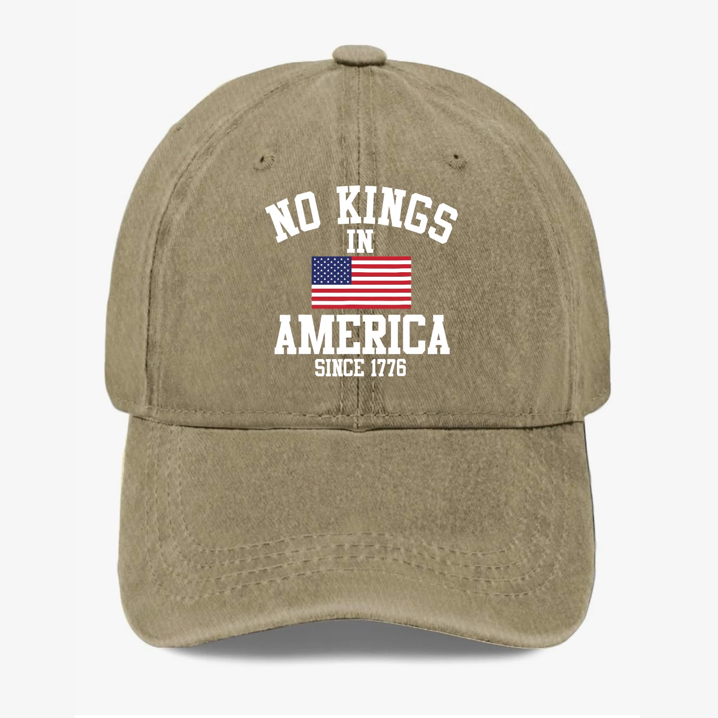 No Kings In America Since 1776 Hat Patriotic USA Flag Baseball Cap