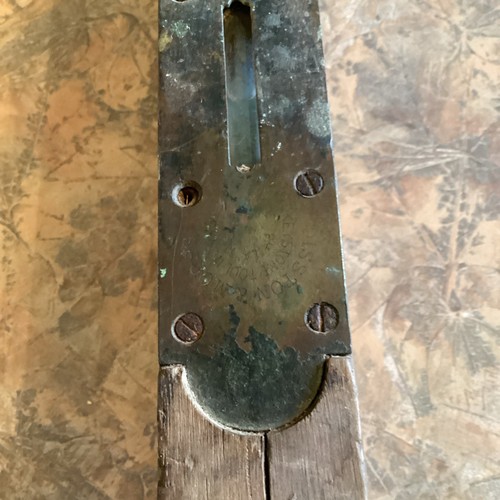 Antique Disston & Morss 30" Brass And Wood Level Keystone Tool Works Unpainted - Picture 9 of 9