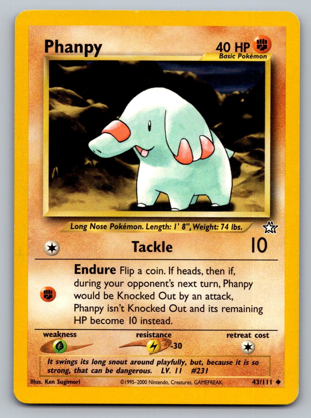 Pokemon TCG Neo Genesis Phanpy 043/111