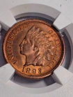 1893 Indian head penny, UNC BN with a little luster