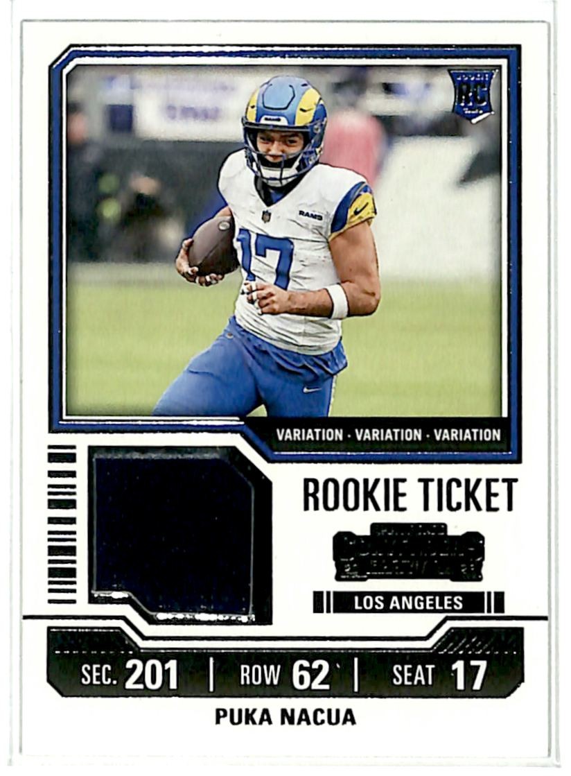 2023 Contenders Variation Rookie Ticket Swatches PUKA NACUA TS13V RC Rams Jersey