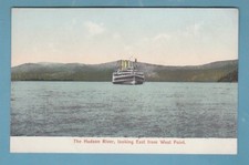 Boat on the Hudson River looking EAst from West Point/ vintage postcard