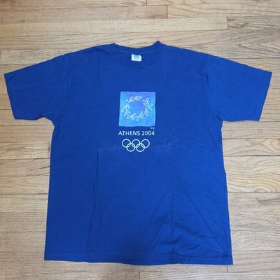 Athens 2004 Olympics T-Shirt Mens L Blue Official Licensed Olympic Games Tee Y2K