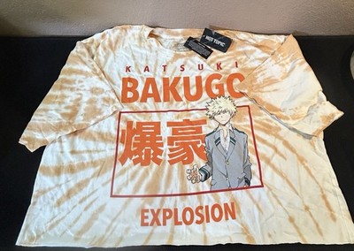 My Hero Academia t-shirt Katsuki Bakugo explosion tie dye size X-Large Crop Top