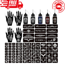 Moricher Temporary Tattoo Kits Henna kit 5 Inks 96 Stencils Cosmetic Grade for