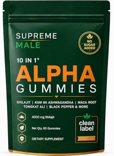 Lence Supreme Male 10 in 1 Alpha Gummies, 60 Gummies | Botanical Blend Supplemen