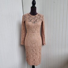 MANGO Suit Womens Dress Stretch Pencil Straight Lace Long Sleeve Sz 2
