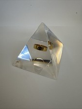 Scottish Rite 14th Degree Ring In Lucite Pyramid Paperweight 