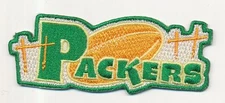 3" x 1" Die Cut Retro Embroidered Iron On Patch - Green Bay Packers