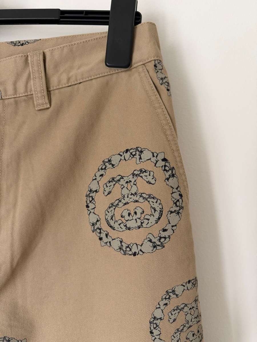 Denim Tears x Stussy Cotton Wreath Chino Pants - Size 34 - Khaki