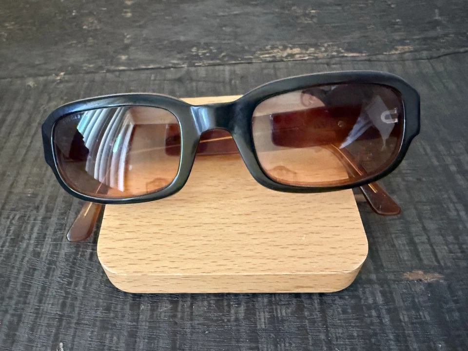 Óculos de sol vintage BVLGARI retangular tartaruga marrom ouro armação 709 - Imagem 2 de 4