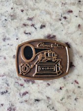 Thomas Edison - Edison Phonograph Belt Buckle - Beass - New - See Pictures 