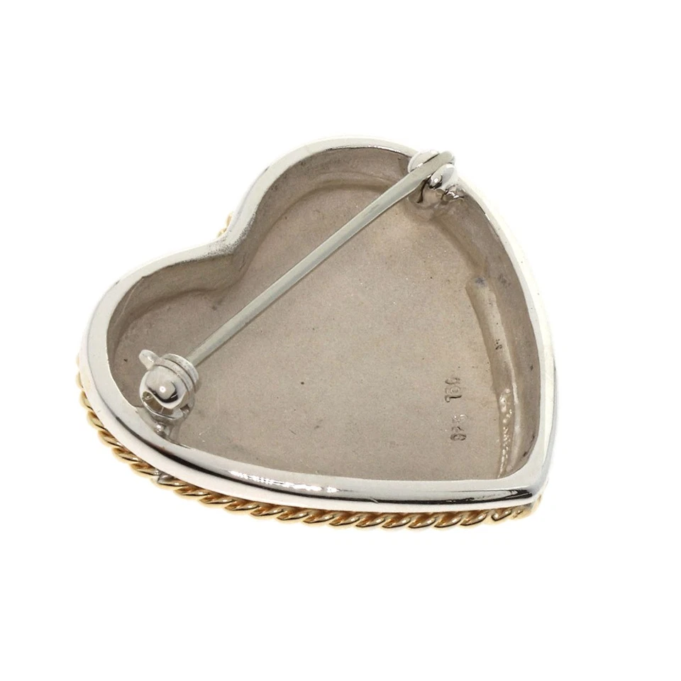 TIFFANY&Co.  Broche de coração prata ouro amarelo 18K feminino [usado] - Imagem 2 de 4