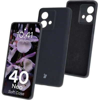 Handyhülle für Motorola Edge 40 Neo Bizon Case Cover Schutz Hülle Tasche Schwarz