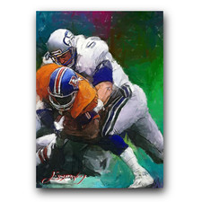 Brian Bosworth #5 Art Card Limited 27/50 Edward Vela Signed (Seattle Seahawks)