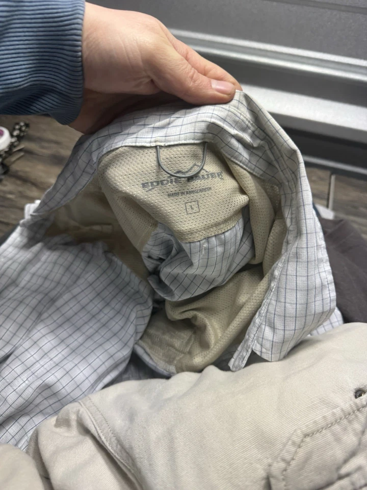 Lote de 19 Ropa Para Hombres Eddie Bauer Grande Mediana Franela, Camiseta Suéter Etc Foto 4 de 4