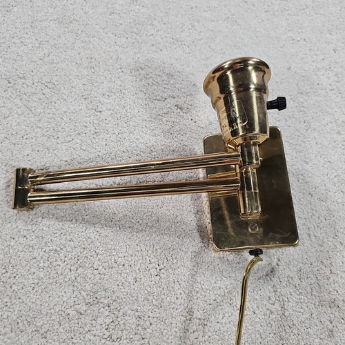 Vintage Brass Articulating Swing Arm Sconce Wall Lamp Plug In Or Wire