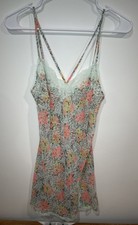 Victoria's Secret Floral Print Chemise XS Babydoll Slip Lingerie Coquette Y2K