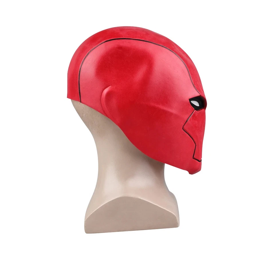 Latex Superheld Maske Red Hood Helm Cosplay Kostüm Karneval Party - Bild 2 von 4