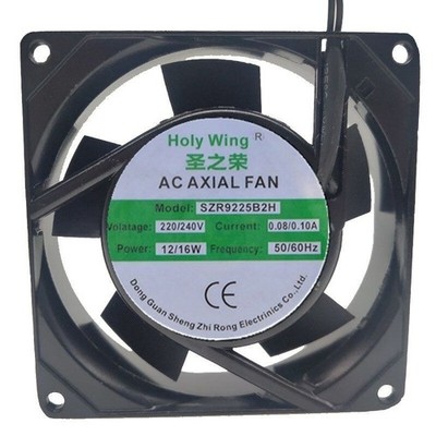 1 PCS Holy Wing  Fan  SZR9225B2H  AC220/240V 9225 9CM  2 WIRE Aluminum frame *le