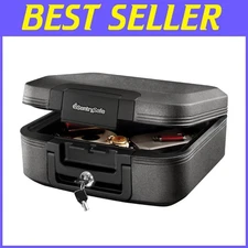 Secure Fireproof Waterproof Safe - Key Lock, Portable