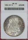 1884-CC MORGAN DOLLAR ANACS MS62  *OLD SOAPBOX SLAB*