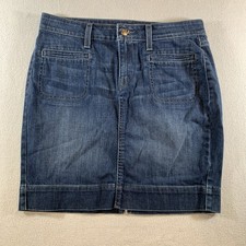 Levi's Jean Denim Skirt Women's 8 Dark Wash Blue Mini Stretch Casual Pockets