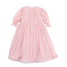 New $1300 Dolce & Gabanna Pink Silk Dress With Fur trim 12 rhinestones