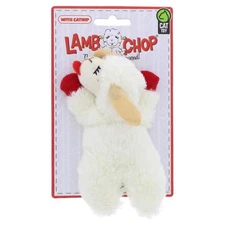 Multipet Lamb Chop White Plush Cat Toy 4 1 pk