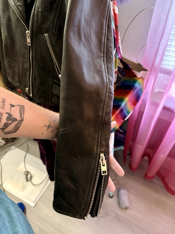 Lucky Brand Black Leather Jacket Small - Image 4 of 4