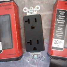 2 NOS Pass & Seymour BLACK Block Duplex Grounding Outlet 20A 125V 2P 26352-BKCC8